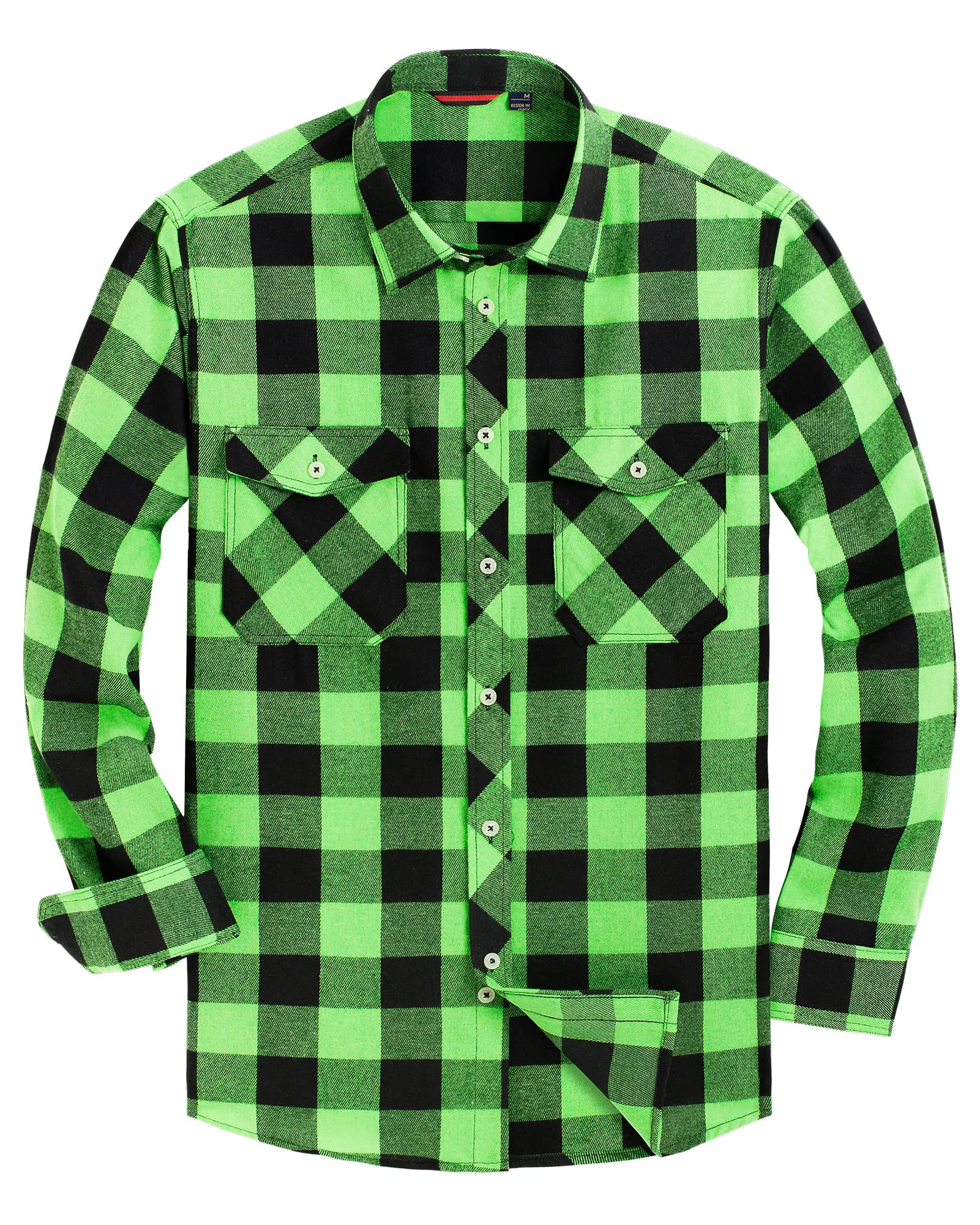 Alimens & Gentle Men's Button Down Regular Fit Long Sleeve Plaid Flannel Casual 