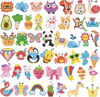Labeol Diamond Art Kits for Kids Boys and Girls Ages 6-8-10-12 Easy to DIY Creative Diamond Art Sticker Craft by Numbers Kits for Kids and Adult Beginners (Lovely Animal)