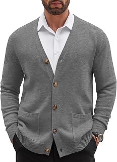 COOFANDY Men's V Knit Cardigan