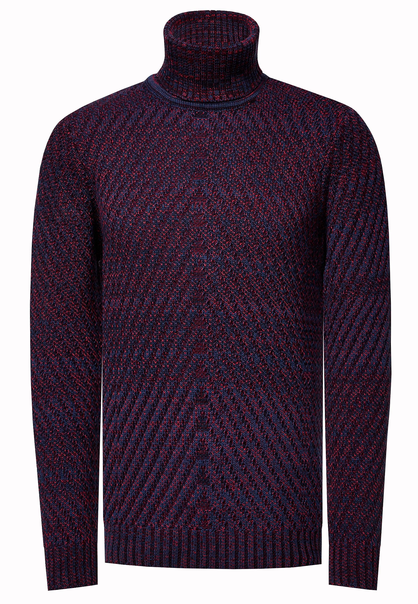 Rusty Neal 439 Men's Knitted Jumper Regular Fit Turtleneck Chunky Knit Jumper Co