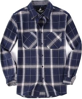 Alex Vando Mens Button Down Shirts Regular Fit Long Sleeve Casual Plaid Flannel Shirt