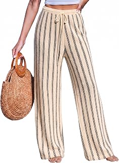 CUPSHE Women's Wide Leg Striped Pant with Pocket High Waisted