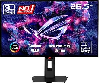 ASUS ROG XG27AQWMG 27 Inch 1440p 280Hz Tandem OLED G-SYNC Gaming Monitor | TrueBlack Glossy OLED, Neo Proximity Sensor, 0.03ms, DisplayHDR 500, 99% DCI-P3, FreeSync Premium, for PS5 and Xbox
