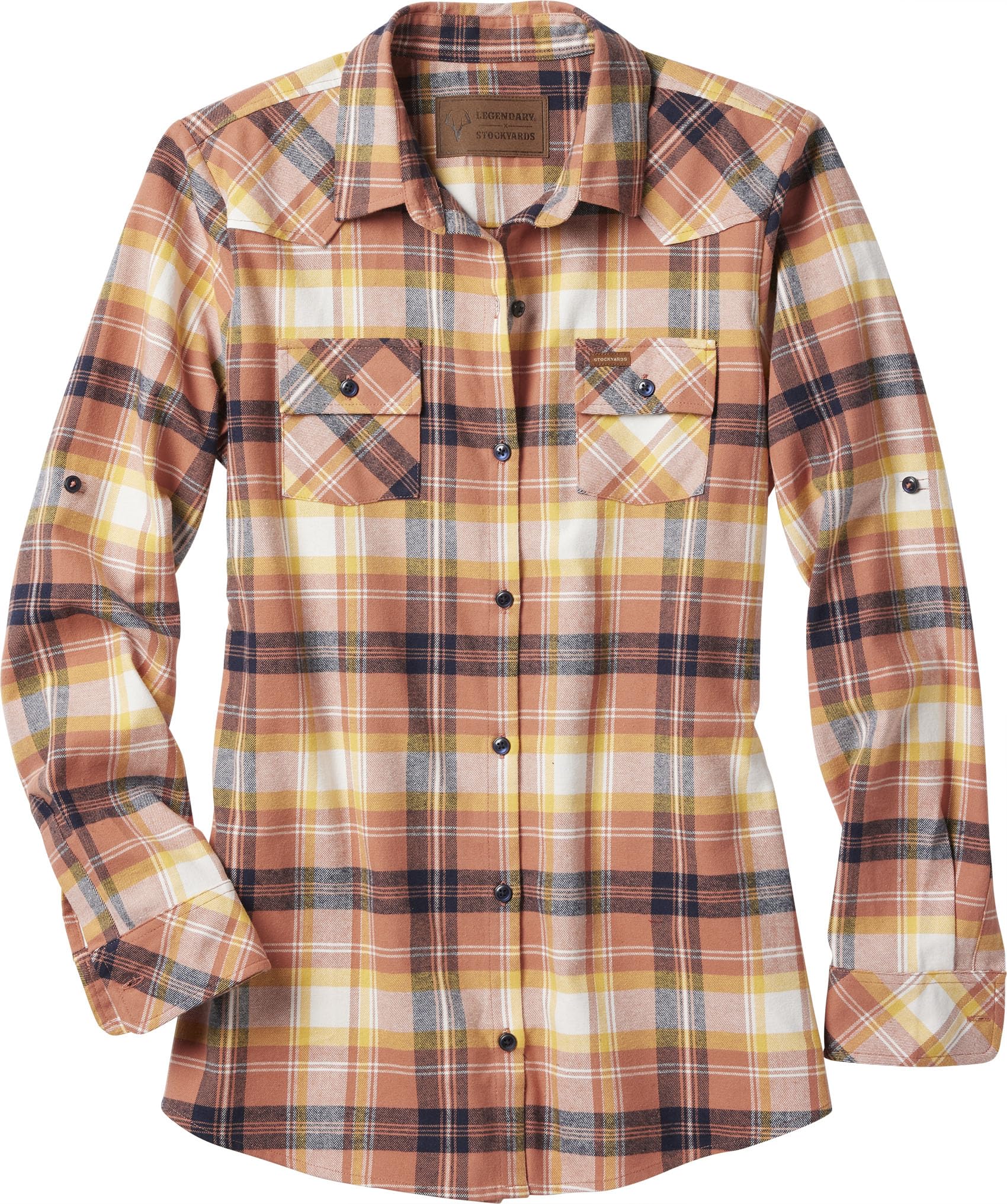 Legendary Whitetails Women's Stockyards Flannel Shirt Checked Button-Down Shirt