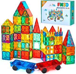 FNJO Magnetic Tiles, 100PCS STEM Building Blocks Toy Set for Kids | Preschool Kindergarten, Construction Stacking, School Teacher Supplies, Classroom Must Haves, Magnet Toys