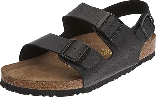 Birkenstock Classic Milano Birko-Flor Softfootbed - Sandali unisex - adulto, nero (buffalo black), 38 (normale)