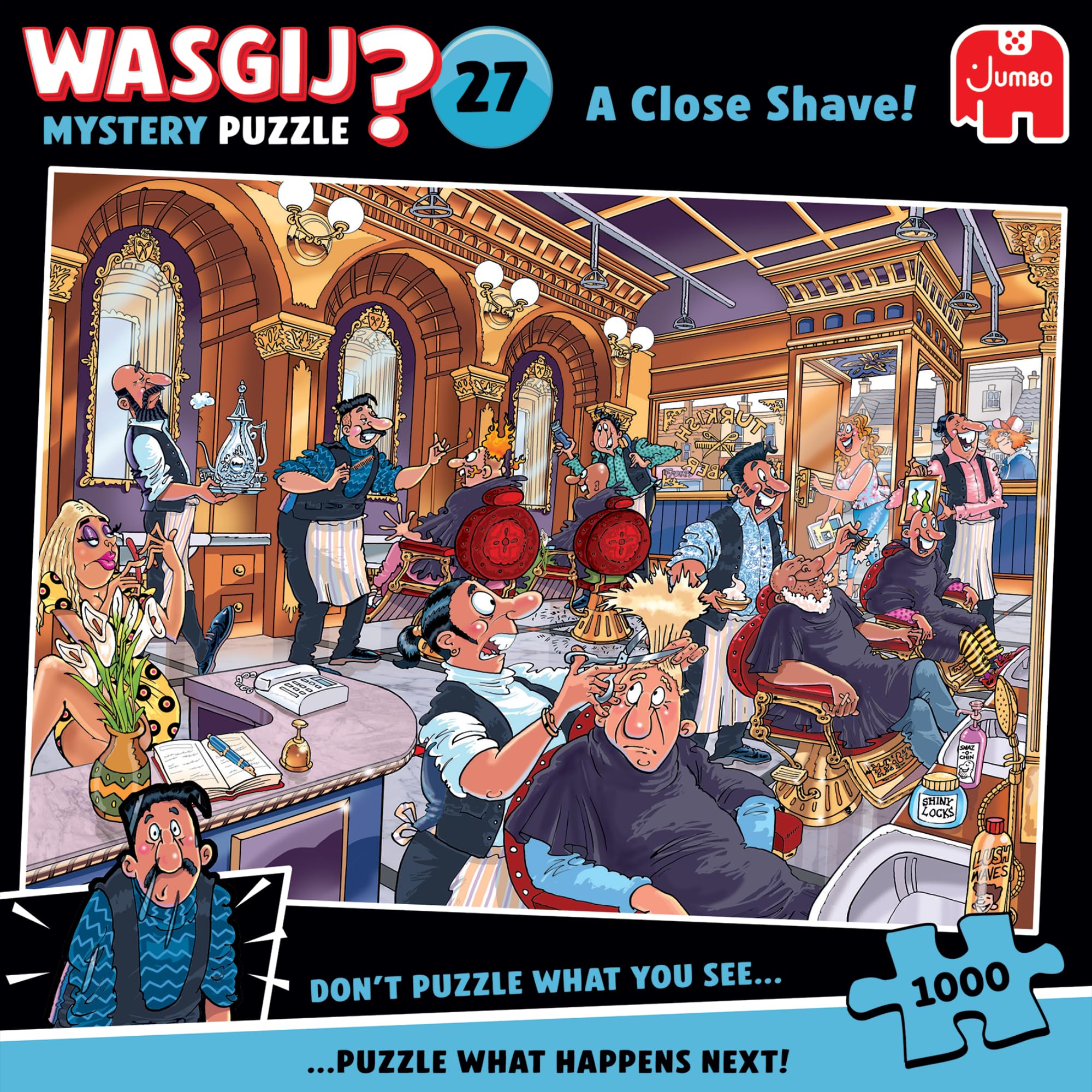 Wasgij Mystery 27 - A Close Shave - 1000 Piece Jigsaw Puzzle for Adults | Challe