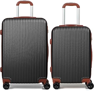CALDARIUS Hardshell Luggage | Durable Suitcases | Lightweight & Secure with Combination Lock | Smooth 4 Dual Spinner Wheels | Ideal Travel Bag & Luggage Sets (Grey, Cabin 20'' + Medium 24'')