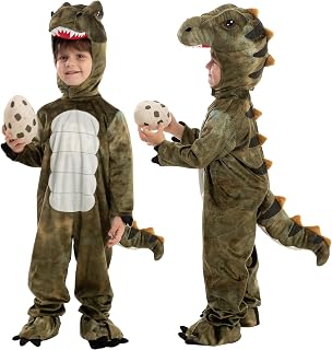 Spooktacular Creations Halloween Realistic T.rex Costume Outfit Dinosaur Jumpsuit with Egg
