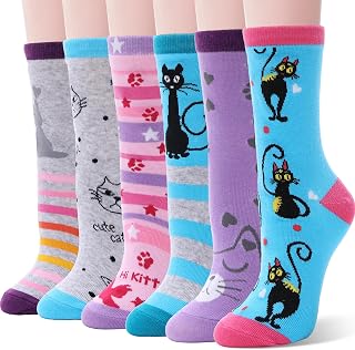 Girls' Novelty Cotton Unicorn Socks Novelty Novelty Socks Gifts for Children 6 Pairs