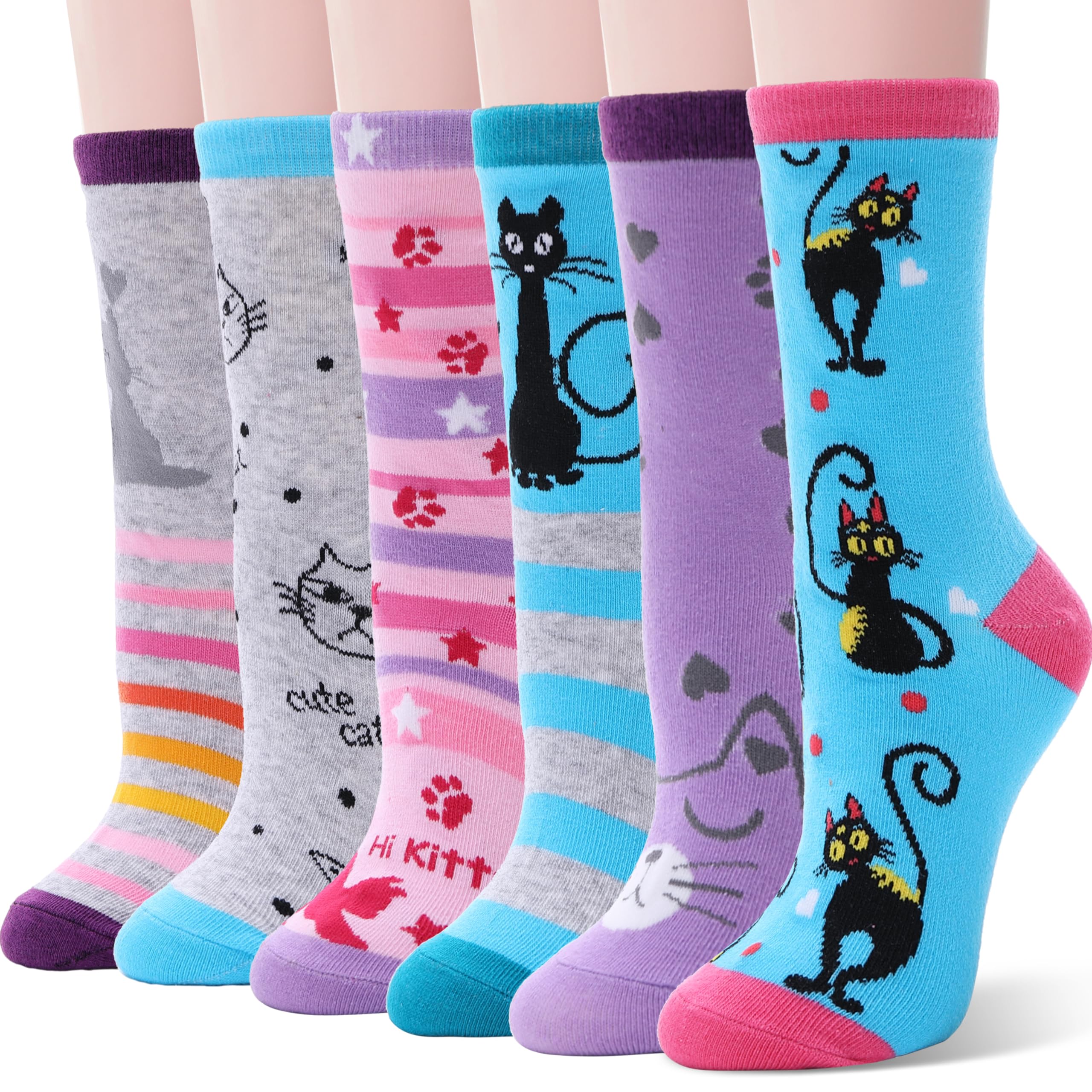 Girls' Novelty Cotton Unicorn Socks Novelty Novelty Socks Gifts for Children 6 P