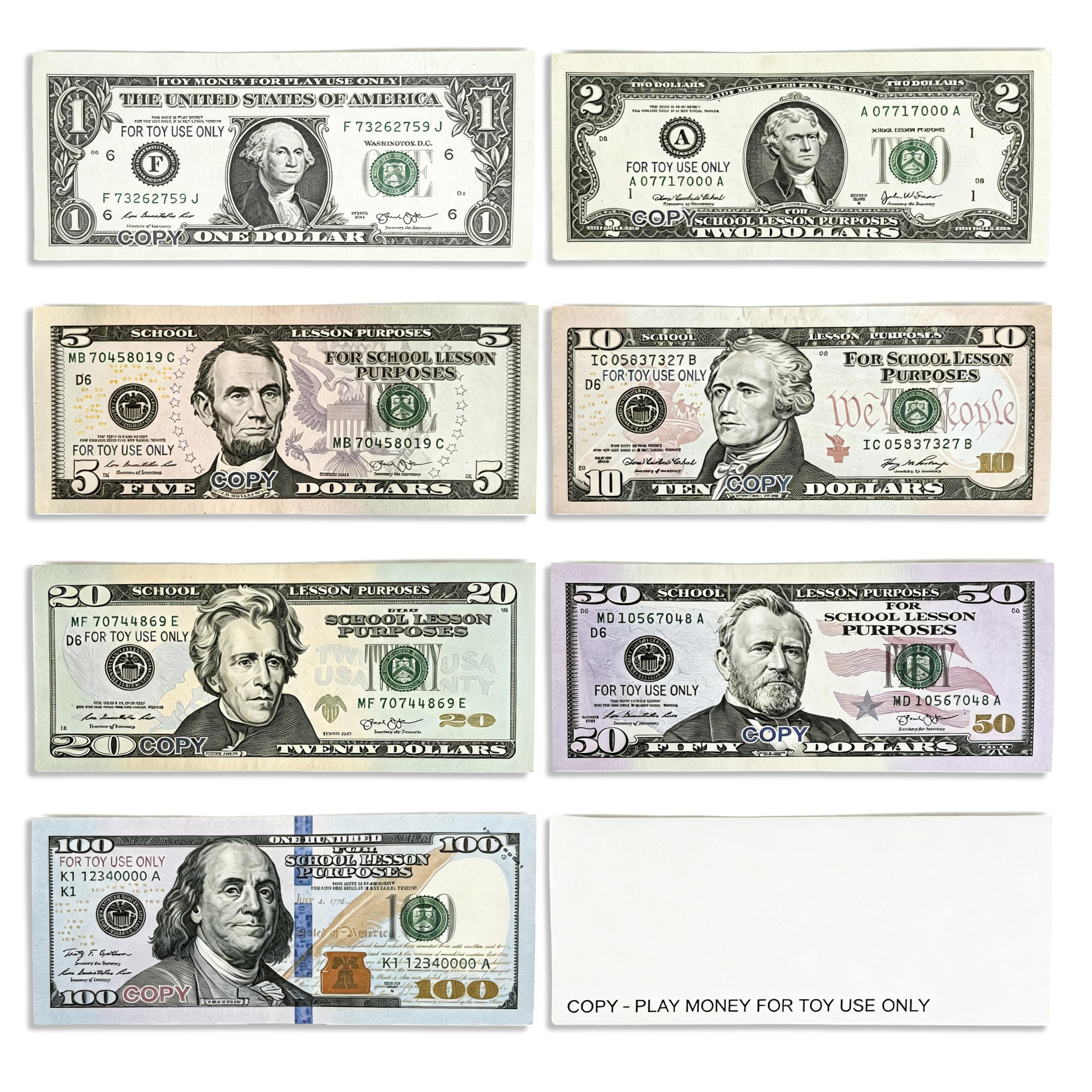 Prop Money Fake Money for Kids, 350Pcs Mini Play Money Pretend Learning Toy | Re