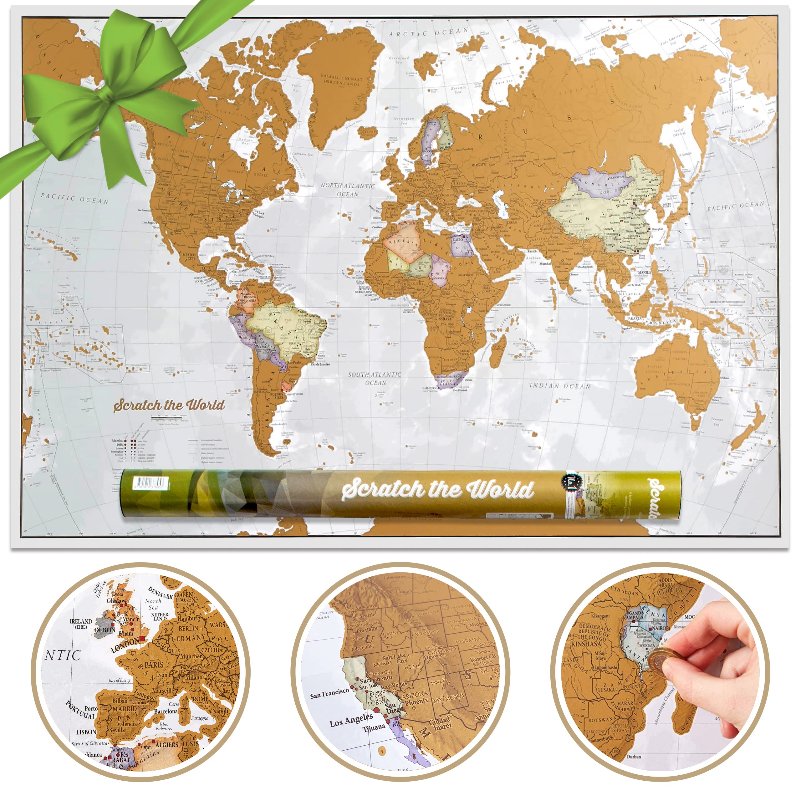 Scratch The World® Travel Map - Scratch Off World Map Poster - 84 x 59 cm | Gift