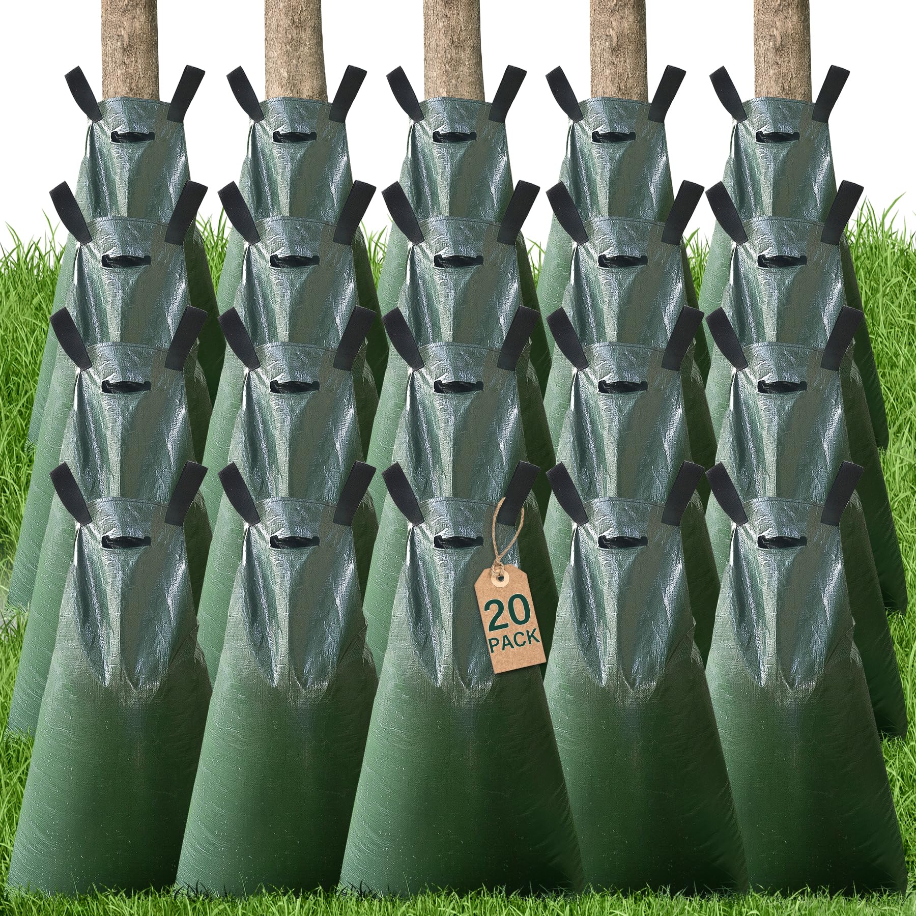 Toriexon 20 Pack Tree Watering Bag 20 Gallon | Slow Release Drip Irrigation Bags