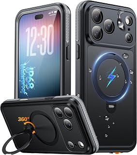 Oterkin for iPhone 18 Pro Case Waterproof IP68 | 360°Magnetic Stand |Rugged