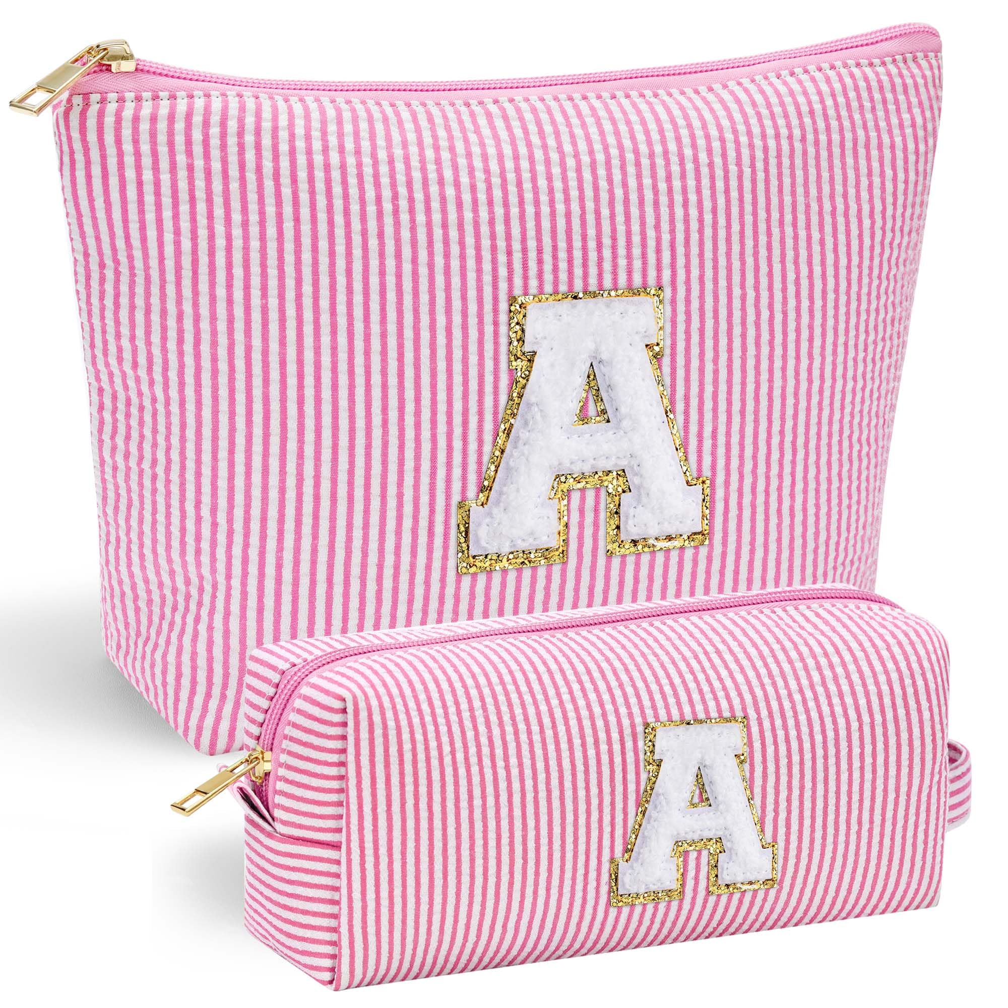 YOOLIFE Birthday Gifts for Teen Girls Kids Women Initial Makeup Bag Pink A | Bir