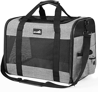 pecute® Cat Carrier Large, Breathable Pet Carrier Bag, Dog Carrier L, Grey