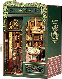 CUTEBEE Book Nook Kit - DIY Miniature House Kit for Adults, Dollhouse Booknook Library Bookshelf Decor 3D Wooden Puzzle, Gifts for Family, Friends