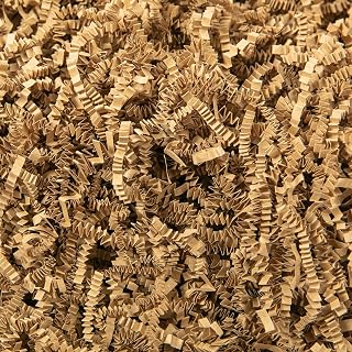 Mefleet 1/2 LB Crinkle Paper Filler 8 oz Brown Shredded Paper for Gift Box | Gift Basket Bag Filler - Grass Cushion Stuffing for Easter, Mother's day, Birthday Gift Wrapping Crinkle Cut Paper Shred