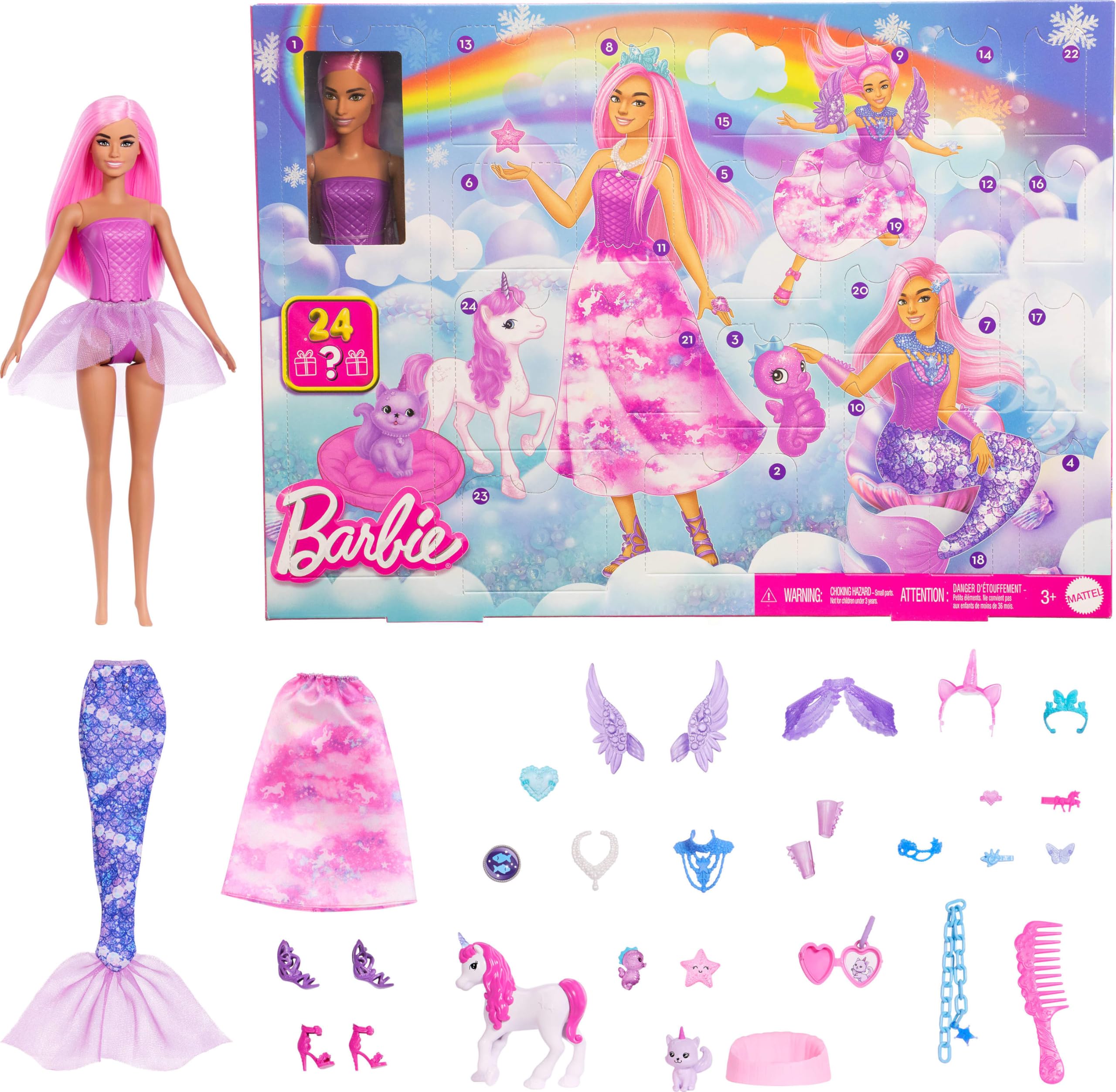 ​Barbie Advent Calendar with Doll with Fantasy Accessories | 24 Surprise Toy Acc