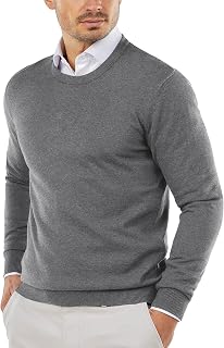 COOFANDY Men's Crew Neck Jumper Knitted Pullover Mens Lightweight Sweater Classic Jumpers Long Sleeve
