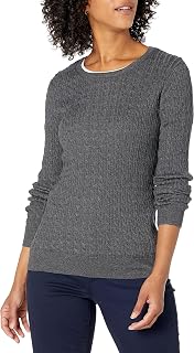 Amazon Essentials Women's Lightweight Cable-Knit Long-Sleeve Jumper