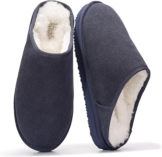 Project Cloud Pantofole da uomo in vera pelle scamosciata, con soletta in memory foam, mocassini da uomo, per uso interno ed esterno, scarpe da casa leggere e antiscivolo (Chill)