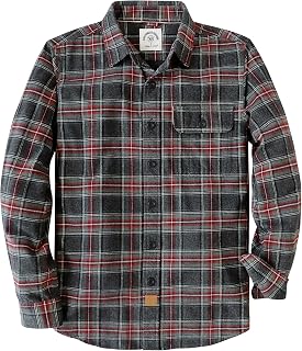 Dubinik® 6 oz Flannel Shirt for Men Long Sleeve Button Down Cotton Plaid