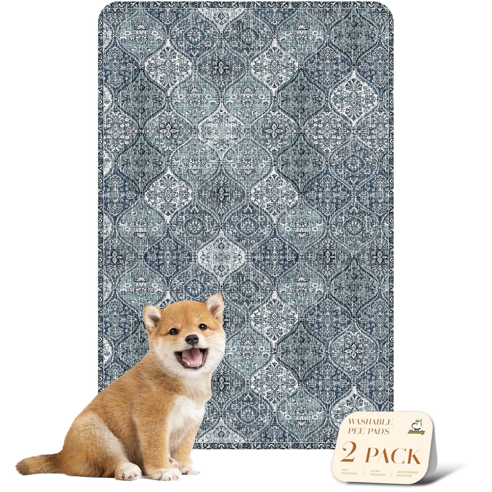 nunubaby Washable Pee Pads for Dogs, Stylish, Non-Slip and Leak-Proof. Reusable 