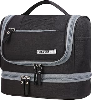 Jozea Toiletry Bag & Wash Bag for Hanging, Waterproof for Women/Men, Black