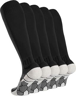APTESOL Knee Length Football Socks (3/5 Pairs) for Kids Boys Adults Long Sports Socks EU 28-44 Breathable Cushion