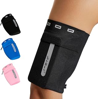 HiRui Running Armband Sleeve Universal Sports Armband Cell Phone Holder Armband for Exercise Workout, Compatible with iPhone 18Pro/18Pro Max/17Pro/17/16/15 Samsung Galaxy All Phones (M, Black)