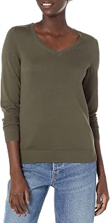 Amazon Essentials Jersey Ligero de Manga Larga con Cuello en V y Corte Estándar Mujer
