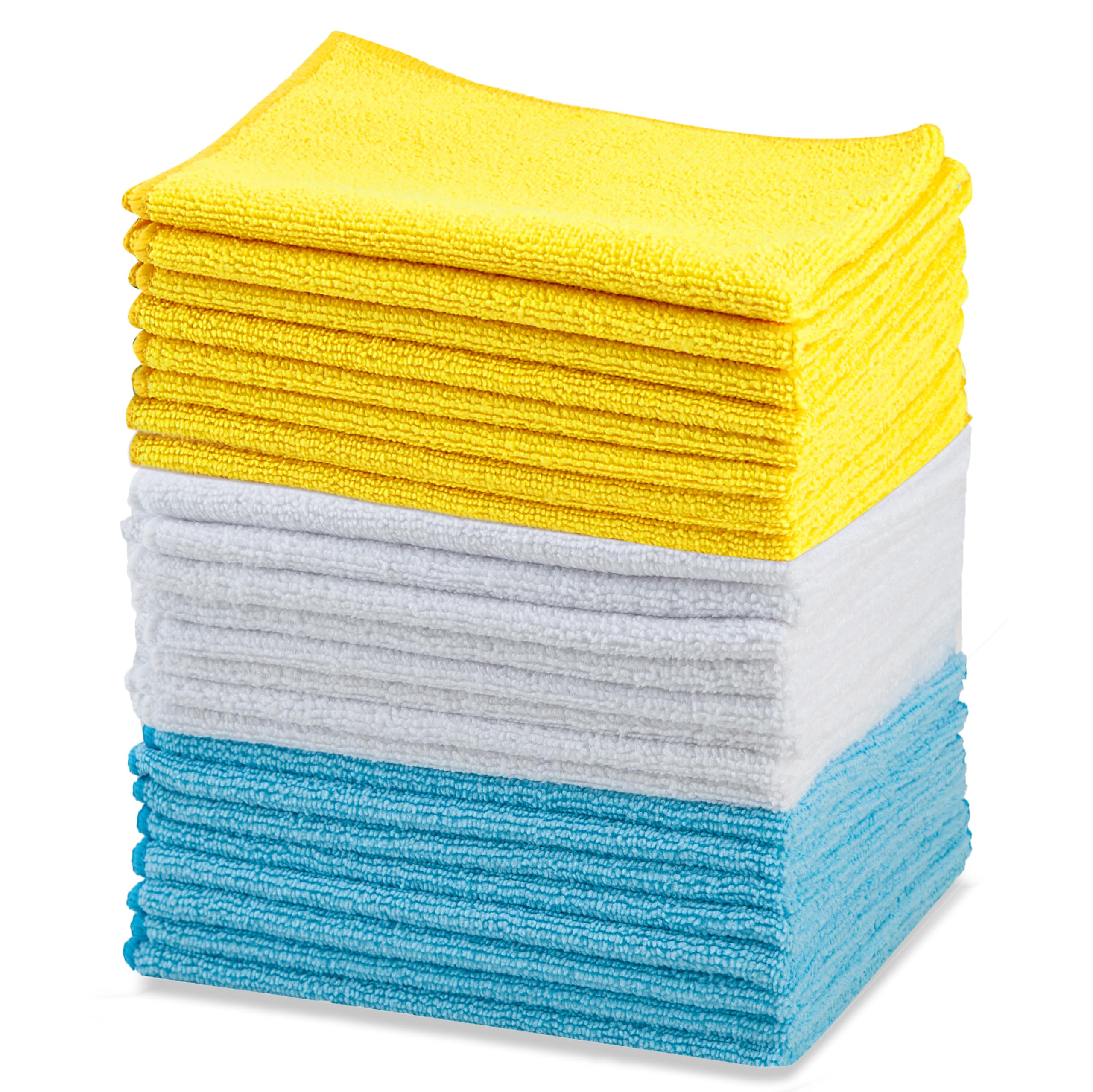 Amazon Basics Microfiber Cleaning Cloths, Ultra Absorbent, Lint Free, Streak Fre