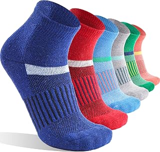 6 Pairs Merino Wool Running Hiking Socks Compression Support Breathable Thick No Show Socks for Women Men