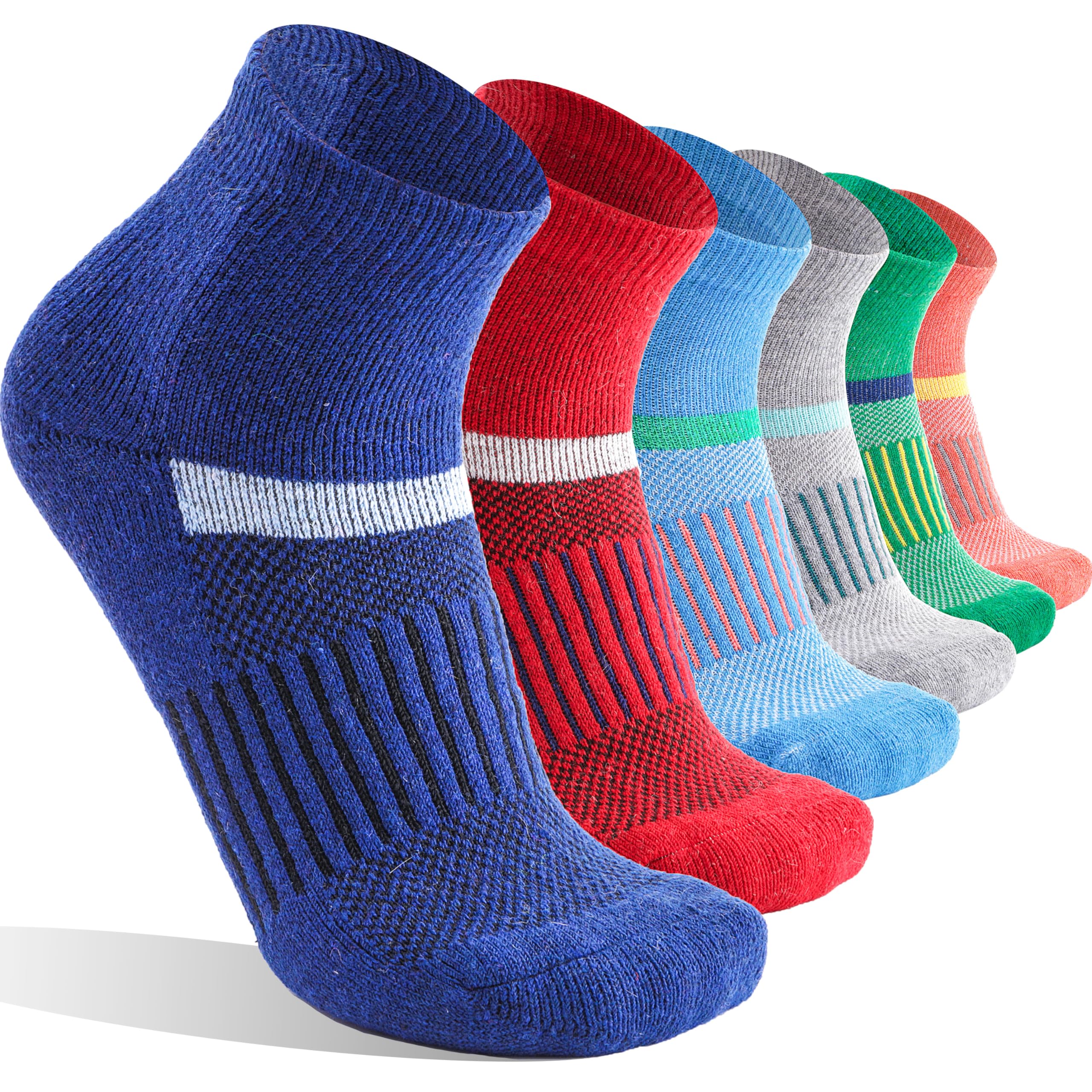 6 Pairs Merino Wool Running Hiking Socks Compression Support Breathable Thick No