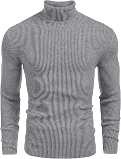 COOFANDY Men's Turtleneck Knit Sweater Casual Long Sleeve Slim Fit Sweater