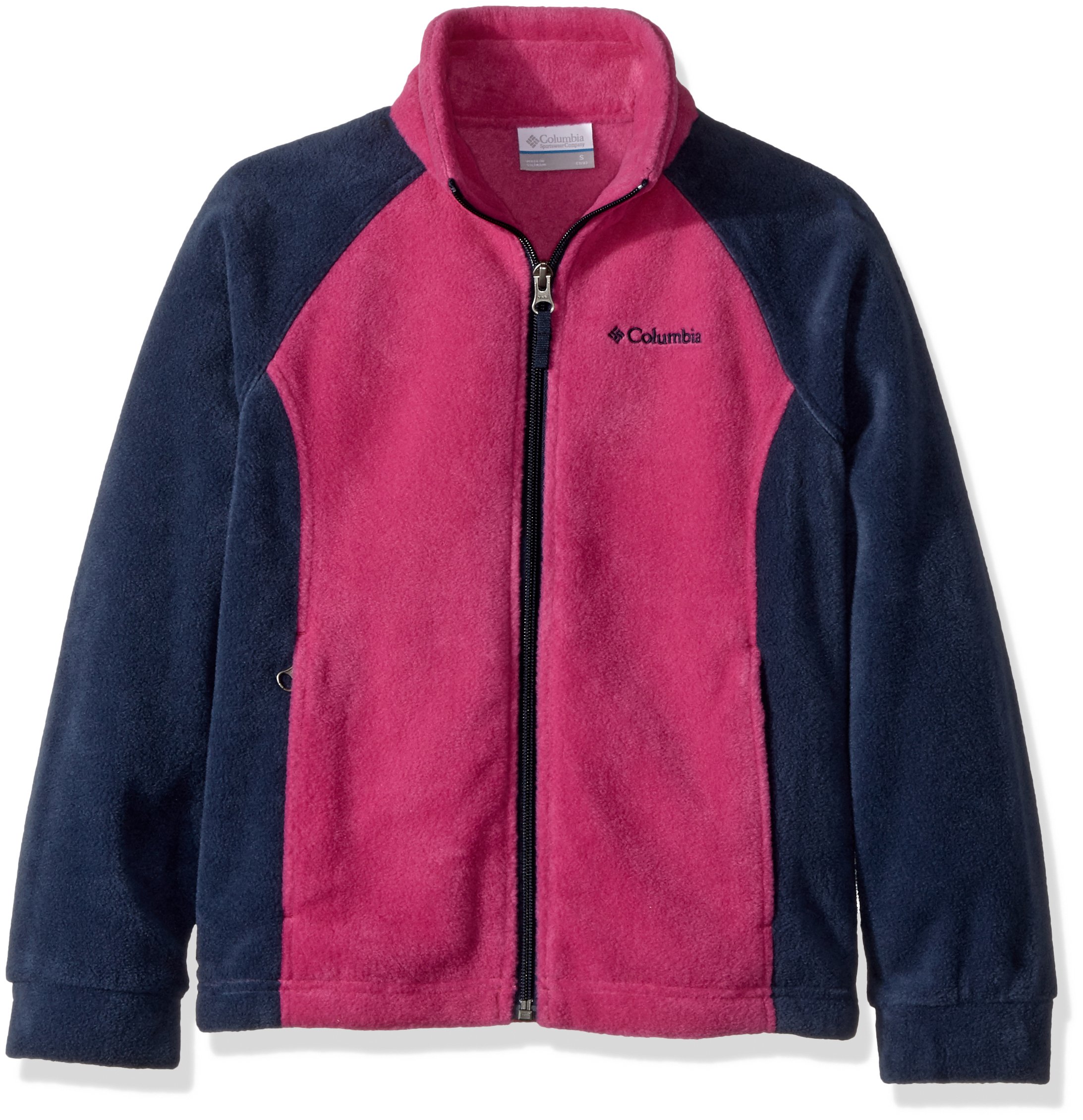Columbia Benton Springs Baby Girls' Fleece Jacket, Deep Blush/Collegiate Navy, 4