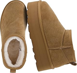 CUSHIONAIRE Women's Hippie Genuine Suede Pull-On Platform Boots + Memory Foam