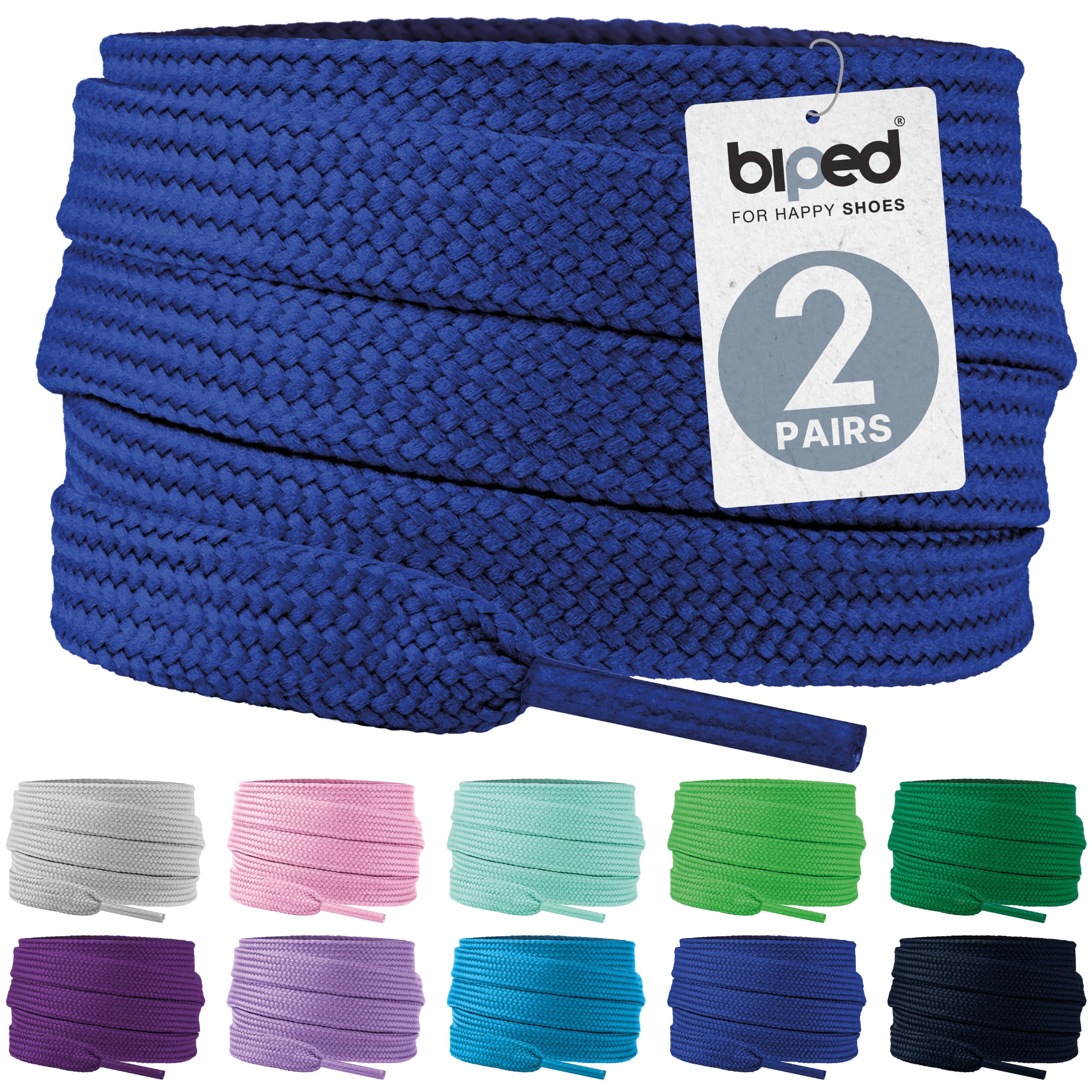 biped LACES 2 pairs flat shoelaces, tear-resistant laces 10 mm wide