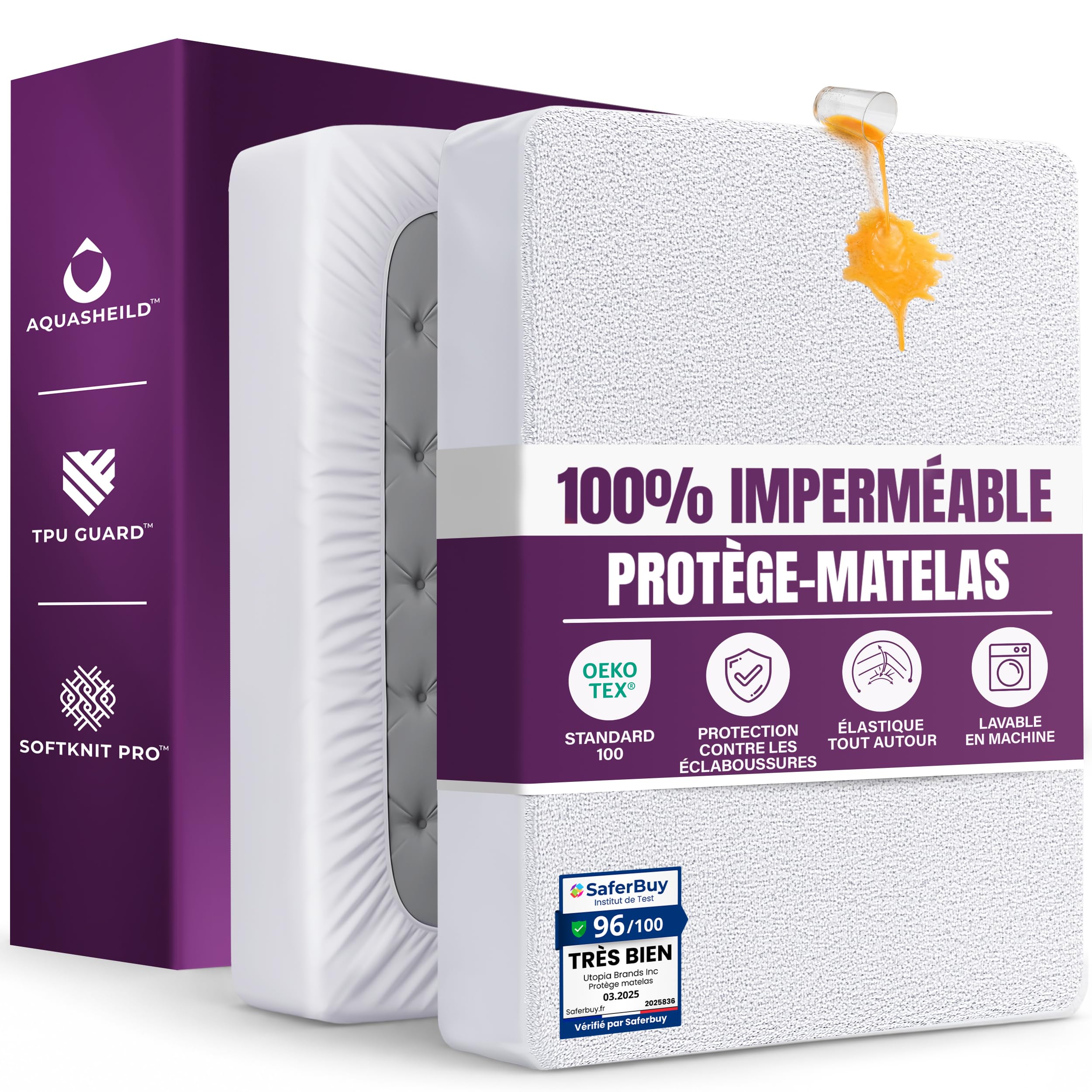 Utopia Bedding Mattress Protector 160 x 200 x 30 cm Waterproof, Oeko TEX Certifi