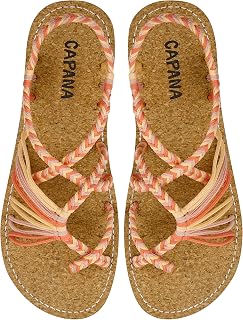 Capana Woven Women's Flat Sandals - Strappy Braided Sandals, Beach Sandals for Women Dressy Summer, Rope Bohemian Sandals, Spring Casual Womens Shoes, Comfy Boho Flats for Teen Girls – Banyan