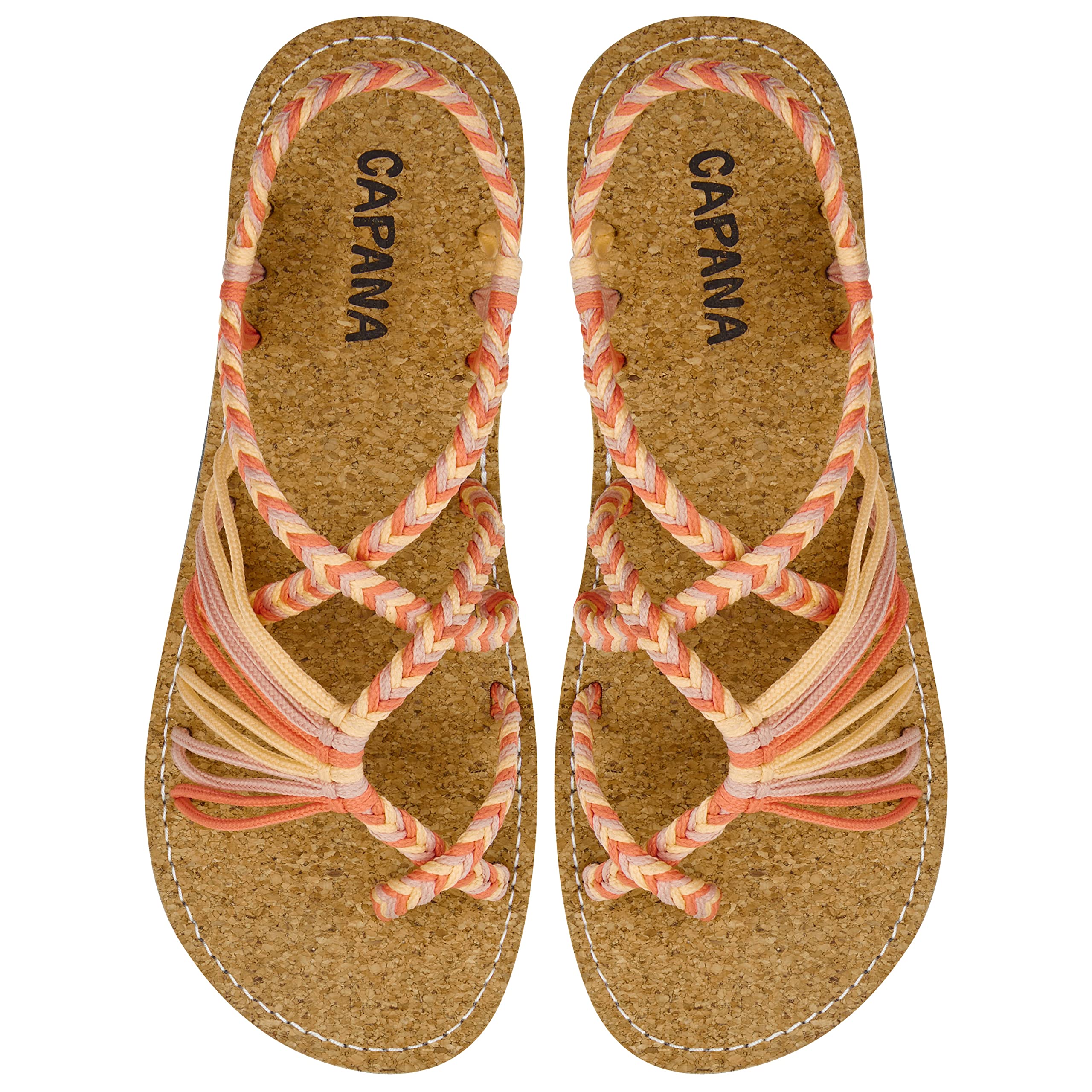Capana Woven Women's Flat Sandals - Strappy Braided Sandals, Beach Sandals for W