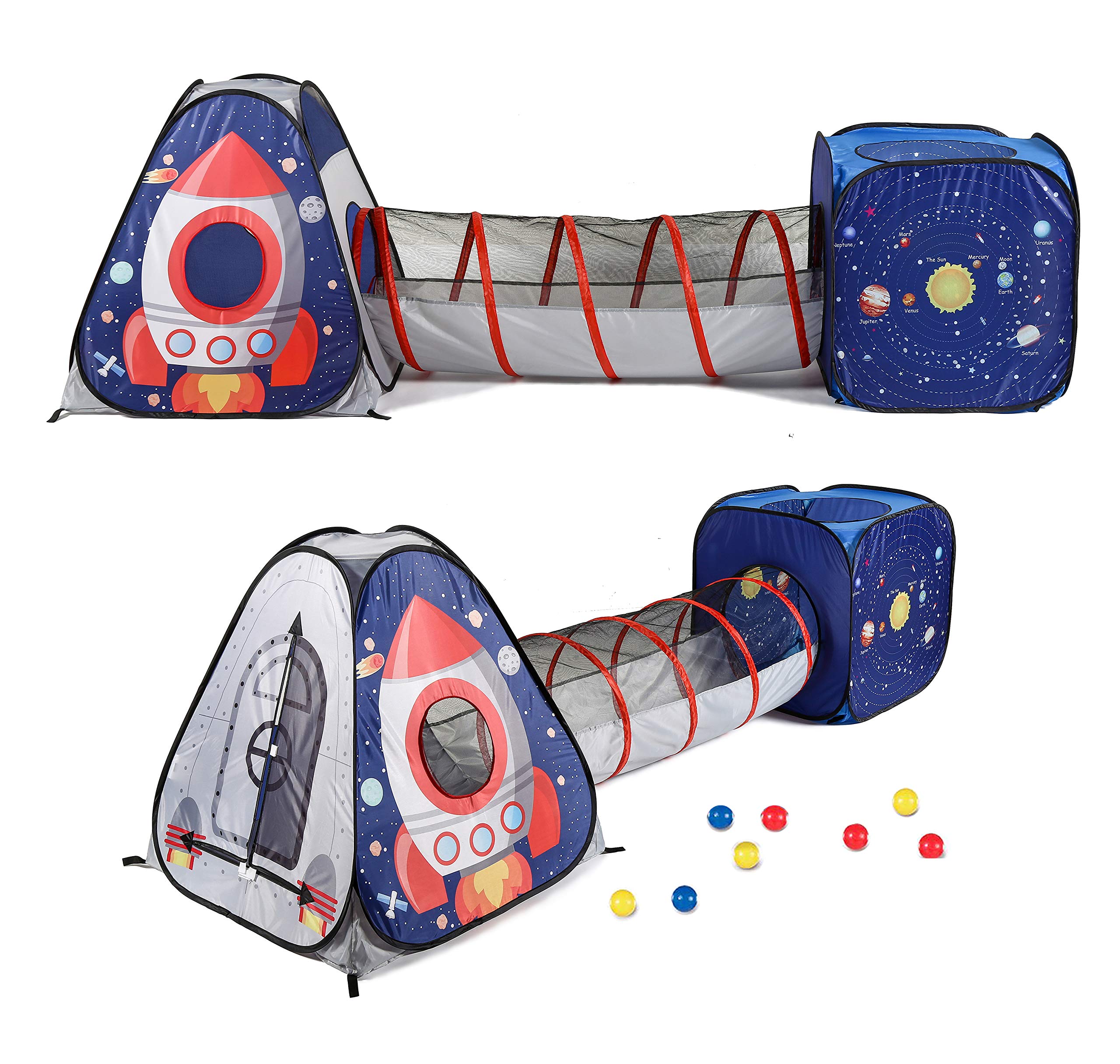 UTEX 3 in 1 Space Astronaut Pop Up Play Tents with Tunnel for Kids | Tunnel Toys