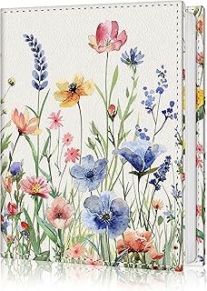 Lebrocoli Photo Album 4x6, Small Picture Book Botanical Wild Flowers | 56 Pockets Mini Cute, Postcard Vacation Travel Wedding Graduation, PU Leather Family Grandma Child Mom Gift, Personalized