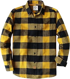 Dubinik® 6 oz Flannel Shirt for Men Cotton Casual Button Down Long Sleeve