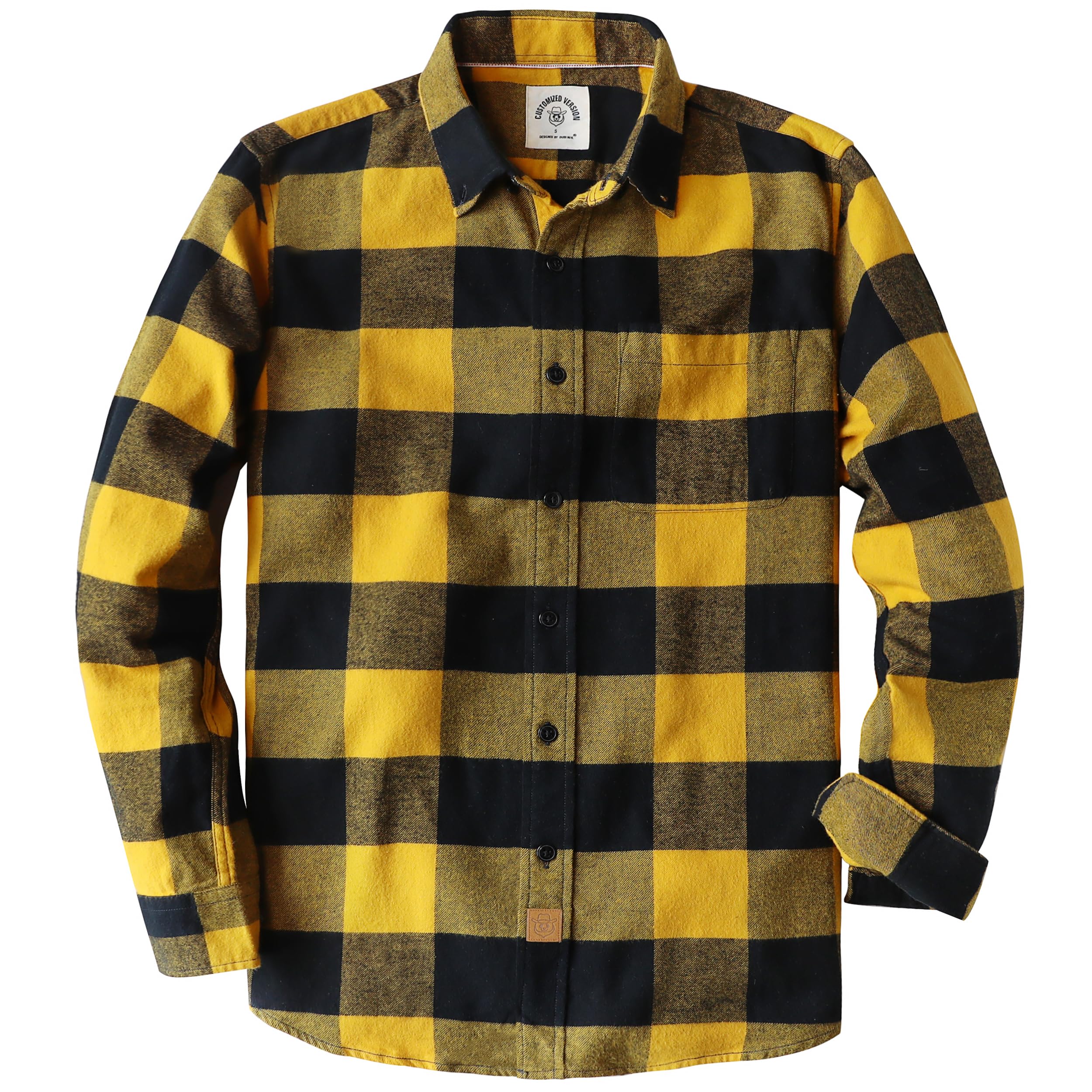 Dubinik® 6 oz Flannel Shirt for Men Cotton Casual Button Down Long Sleeve