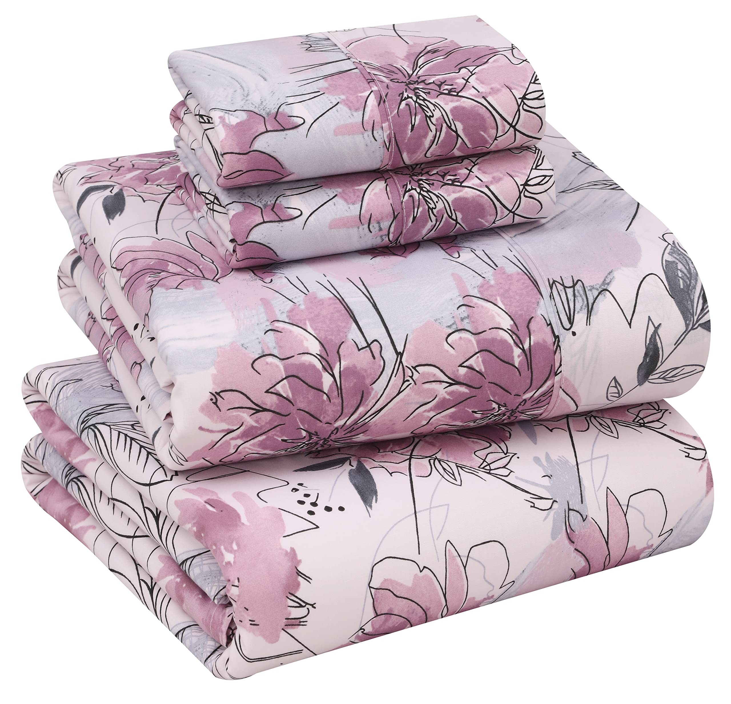 Ruvanti - 100% Cotton Sheets, 4 Piece Bed Set, Deep Pocket Sheets, Cooling Sheet