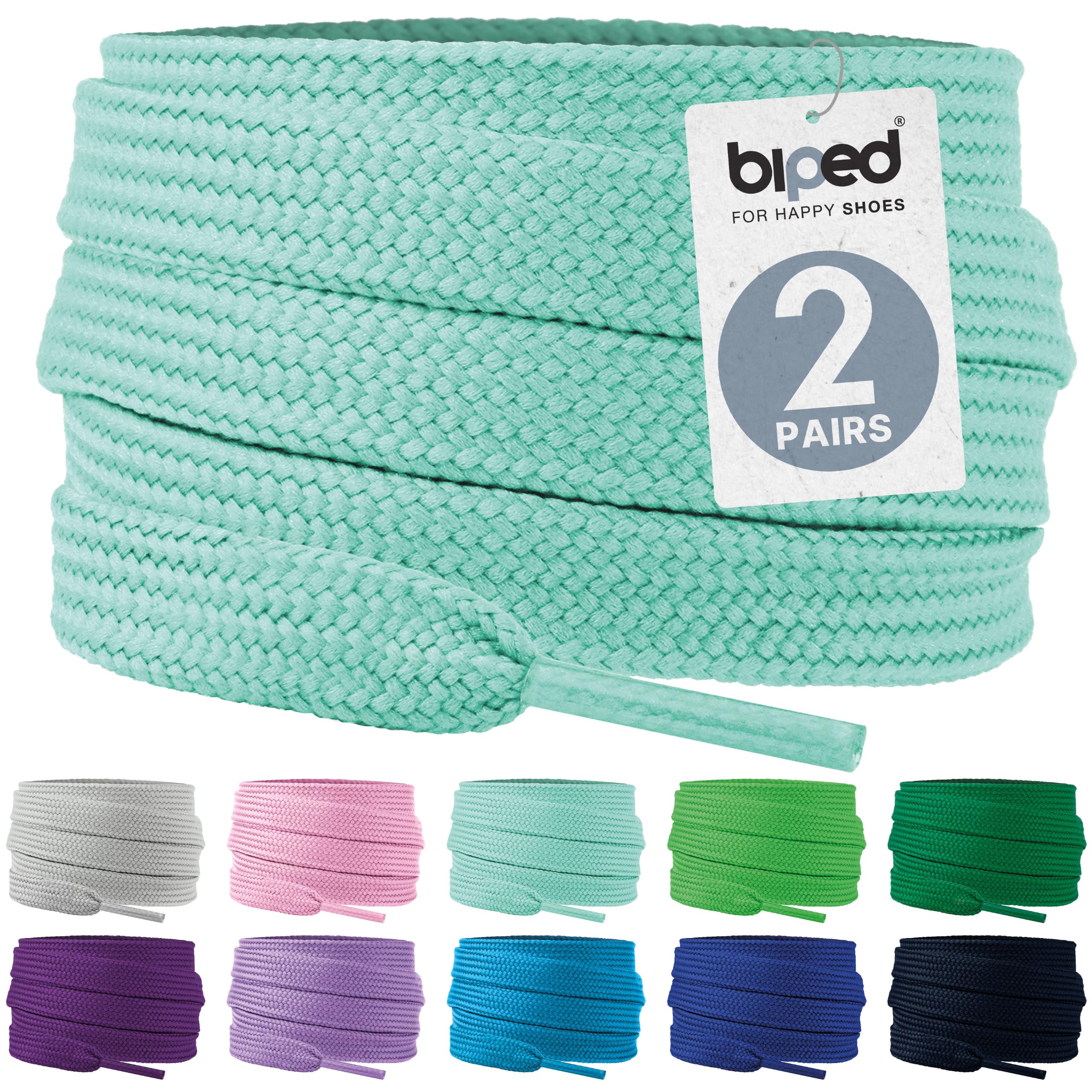 biped LACES 2 pairs flat shoelaces, tear-resistant laces 10 mm wide