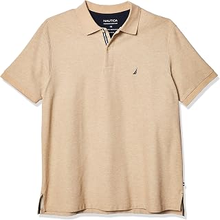 Nautica Men's Big and Tall Classic Fit Short Sleeve Solid Performance Deck Polo Shirt